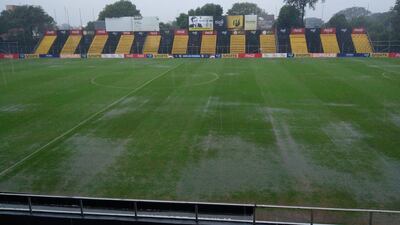 El estadio Rogelio Livieres de Guaraní, este domingo, en la previa del duelo ante Trinidense.