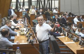 El diputado Basilio "Bachi" Núñez fue uno de los que más bociferó en la bochornosa sesión de Diputados de la fecha.