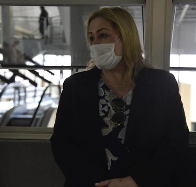 La activista social María Esther Roa en sede judicial, en el marco del juicio oral que enfrenta.