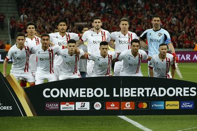 Formación de Estudiantes de La Plata en el partido ante Athletico Paranaense en Curitiba, que finalizó empatado 0-0 por la ida de cuartos de final de la Copa Libertadores 2022.