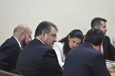 Edgar Melgarejo Ginard (c), ex titular de la Dinac, uno de los acusados por el caso tapabocas de oro.