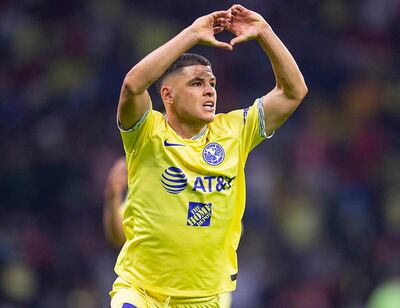 Richard “Cachorro” Sánchez, 26 años, festeja su gol para América.