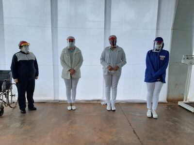 Los estudiantes de la Universidad Nacional de Asunción involucrados en la iniciativa.