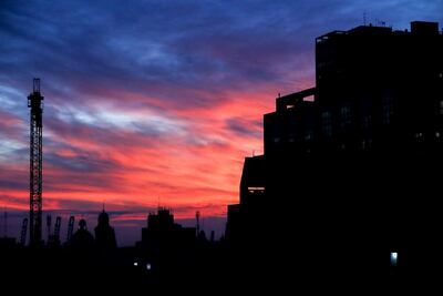 Vista del atardecer en Montevideo (Uruguay).