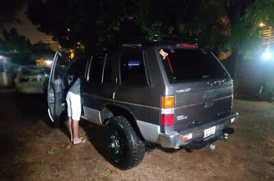 Camioneta que fue encontrada por la Policía en la noche del domingo.