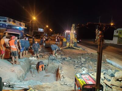 Reparan caño roto sobre avda. Eusebio Ayala y anuncian clausura parcial de la ruta