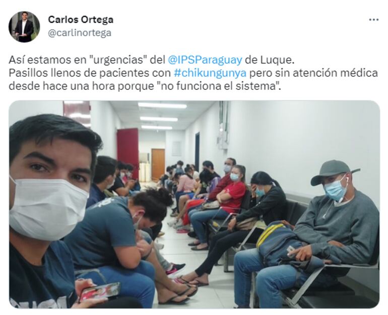 La publicación en Twitter del denunciante Carlos Ortega.