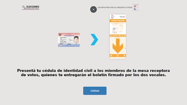 Presente su cédula en la mesa de votación.