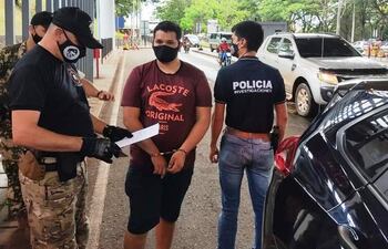 Julio César Duarte Rodríguez, capturado en el momento en que intentaba ingresar a nuestro país.