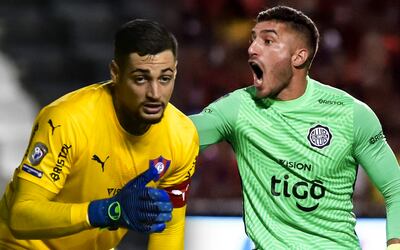 Jean Fernandes y Gastón Olveira, arqueros de Cerro Porteño y Olimpia respectivamente.