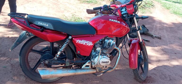 Motocicleta incautada.