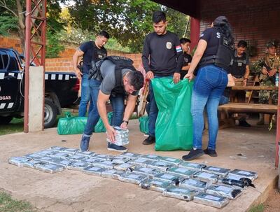 El camión de gran porte, en cuya carreta con doble fondo estaban cargados los paquetes.