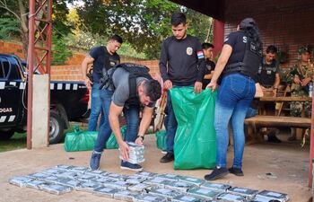 El camión de gran porte, en cuya carreta con doble fondo estaban cargados los paquetes.