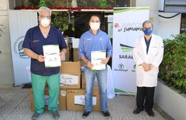 Dr. Felipe González, director general del INERAM, Lic. Javier Islas, director financiero de TECNOMYL, y el Dr. Luis Carlos Báez, director médico del INERAM.