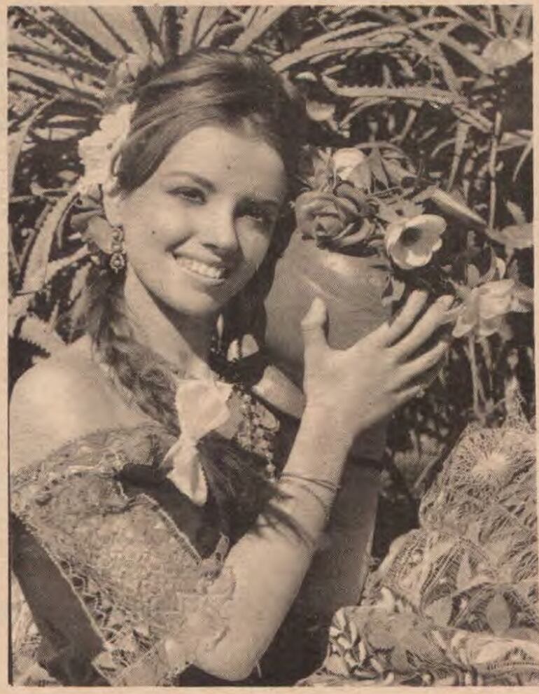Susy Sacco, una de las candidatas a Miss Maja Paraguay en 1968.