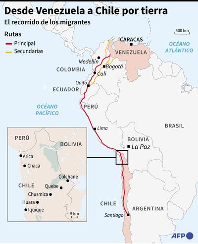 DESDE VENEZUELA A CHILE POR TIERRA
