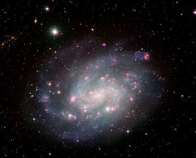 Una galaxia espiral similar a la Vía Láctea. hoy un equipo internacional captó imágenes de la red cósmica, donde nacen las galaxias.