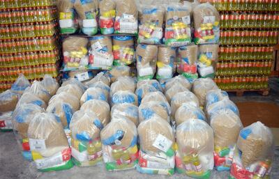 Los paquetes de víveres que deben ser entregados a 14.745 alumnos de 176 instituciones educativas del primer departamento.