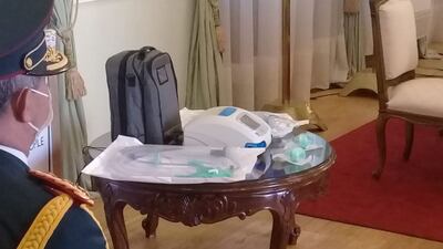 Presentación oficial de los primeros respiradores donados por Estados Unidos.