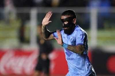 Ronnie Fernández de Bolívar celebra un gol frente a Bolívar Barcelona. EFE