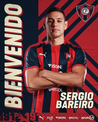 Sergio Bareiro fue presentado como jugador de Cerro Porteño.