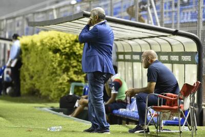 El enojo y las muecas de Francisco Arce después de la derrota de Cerro Porteño contra Nacional en el torneo Apertura 2021.