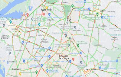 Caos en el ingreso a Asunción.