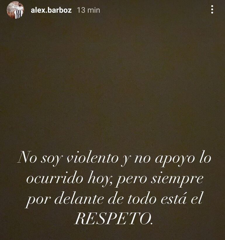 El descargo de Alexander Barboza después de la expulsión en el clásico blanco y negro.