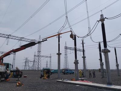 Imagen de archivo de la subestación de Ayolas, desde donde parte la línea de transmisión en 500 kV que une con la subestación de Villa Hayes, que quedó fuera de servicio y que generó fallas en el sistema interconectado nacional, por más de dos  horas.