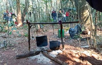 Campamento del EPP, en Yby Yaú, donde murieron las dos niñas de 11 años en una refriega.