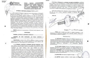 El Tribunal de Sentencia declaró desierto el recurso de nulidad y la apelación planteado por el intendente.