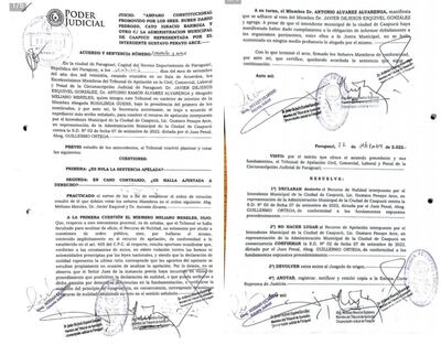 El Tribunal de Sentencia declaró desierto el recurso de nulidad y la apelación planteado por el intendente.