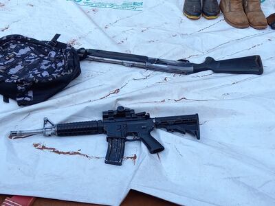Armas incautadas hoy de manos de los miembros de la ACA-EP.