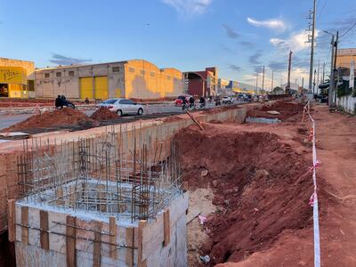 En este estado se encuentran las obras en Tres Bocas esta mañana.