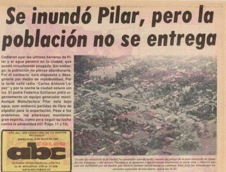 Portada del diario del 25 de mayo de 1983.