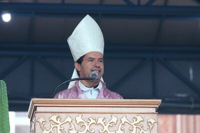 monseñor Amancio Benítez durante misa de Caacupé