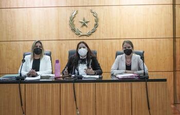 El Tribunal que tuvo a su cargo entender en el caso, juezas Eva Silva Amarilla (presidenta), Liz Sanabria y Raquel García. El Ministerio Público estuvo representado por las fiscalas Raquel Bordón y Lorena Castelví.