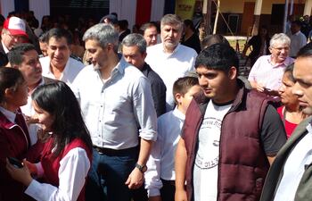 El presidente de la Republica, Mario Abdo Benítez, durante su visita en el Departamento de Guairá.
