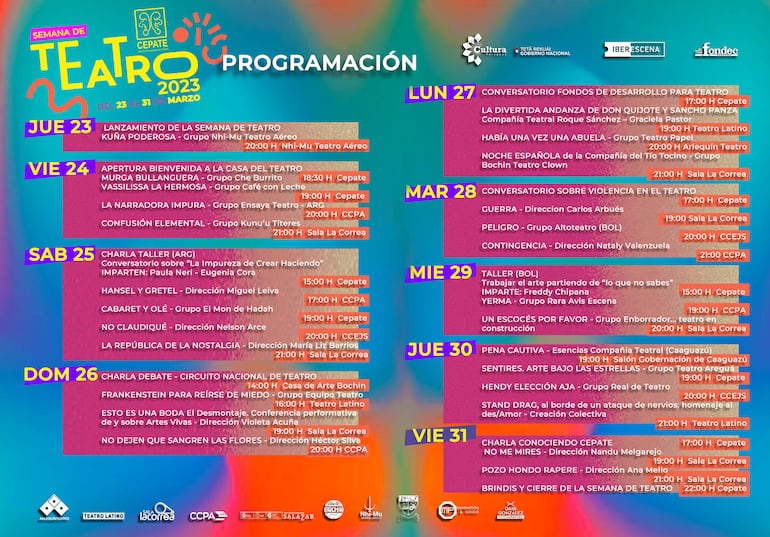 Programación de la Semana de Teatro 2023.