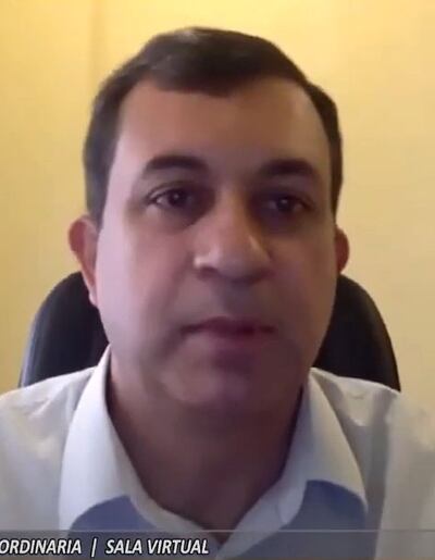 Senador Amado Florentín (PLRA, FNI), titular de la Comisión Bicameral de control de fondos de lucha contra la pandemia.