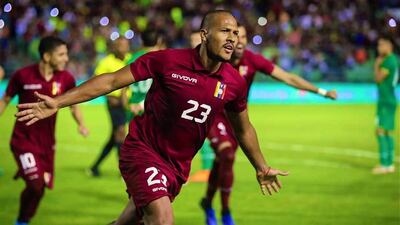 Salomón Rondón marcó anoche tres goles para Venezuela ante Bolivia.