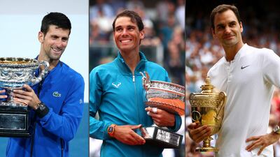Novak Djokovic, Rafael Nadal y Roger Federer