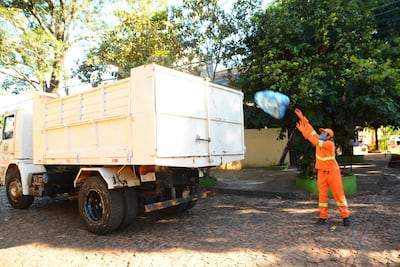 Este miércoles se hizo la recolección de las azules que contienen los residuos inorgánicos.