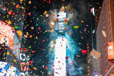 Un Times Square casi vacío en la ciudad de Nueva York el 1 de enero de 2021.