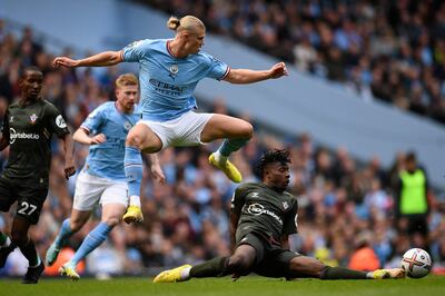 Erling Haaland suma 15 goles en 9 partidos en la Liga Premier con el Manchester City.