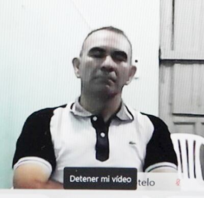 Óscar Luis Benítez participó en el juicio por medios telemáticos, desde su lugar de reclusión.