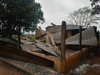 Así quedó el retiro atacado anoche.
