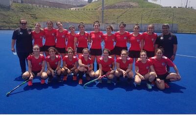 Atletas nacionales de la modalidad figuras obligatorias de junior Mía Lauro y Margarita Ramos. (Foto de redes)