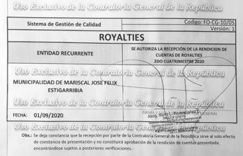 Documento presentado por el intendente de Mariscal Estigarribia.