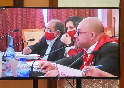 Federico Vergara, Lys Acosta y Wladimir González, ayer en la ANR.